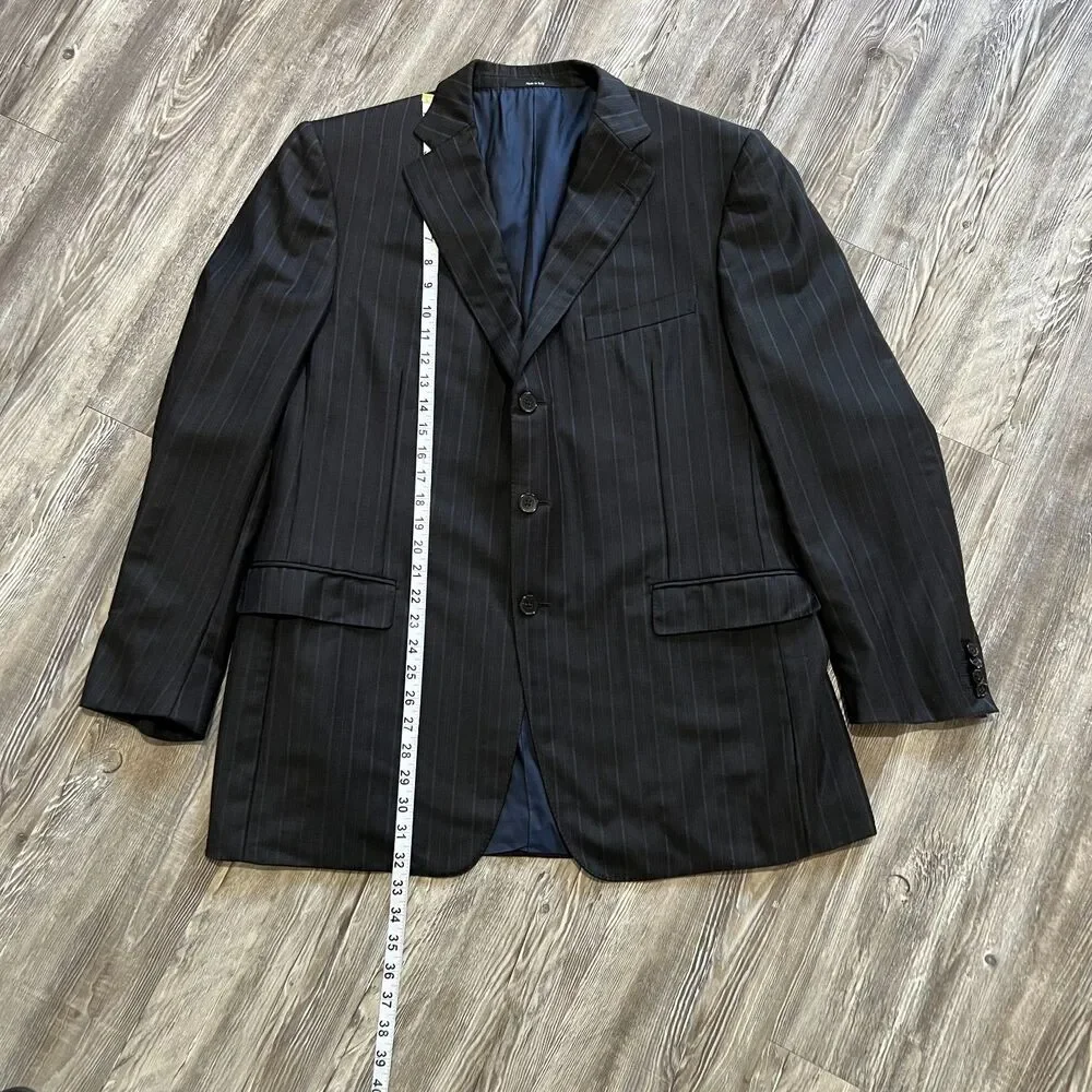 Ermenegildo Zegna Traveller Micronsphere Blazer 54R 100% Wool Pinstripe Italy